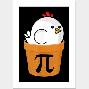 Funny Chicken pi day Posters and Art